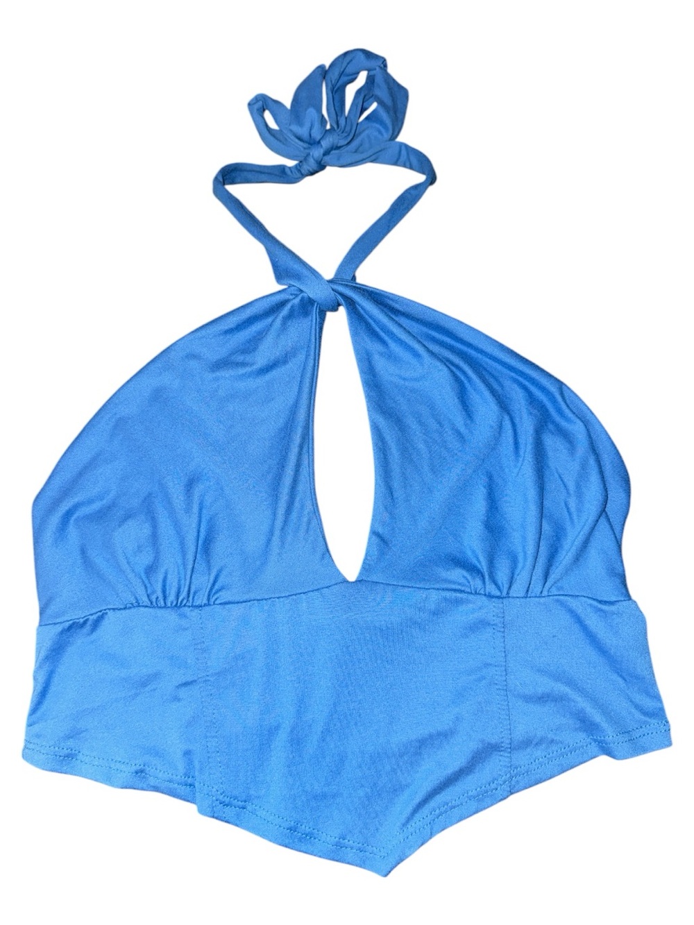gaze Bright Blue Halter Crop Top
